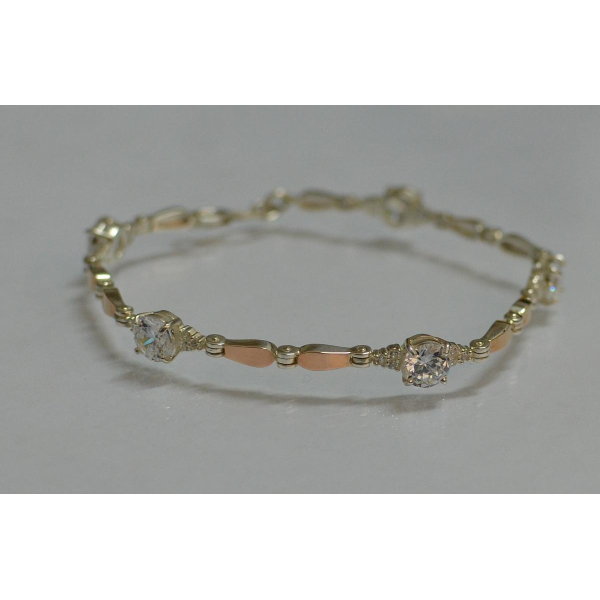 Серебряный браслет с золотыми пластинами (Бр20)