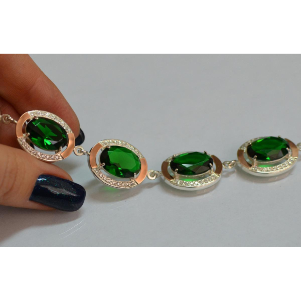 Серебряный браслет с золотом (Бр21)