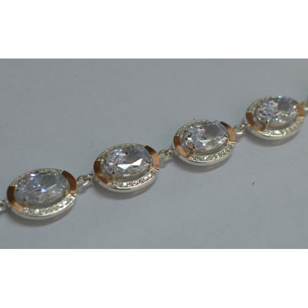 Серебряный браслет с золотом (Бр21)