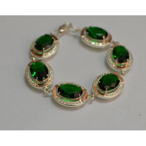 Серебряный браслет с золотом (Бр21)