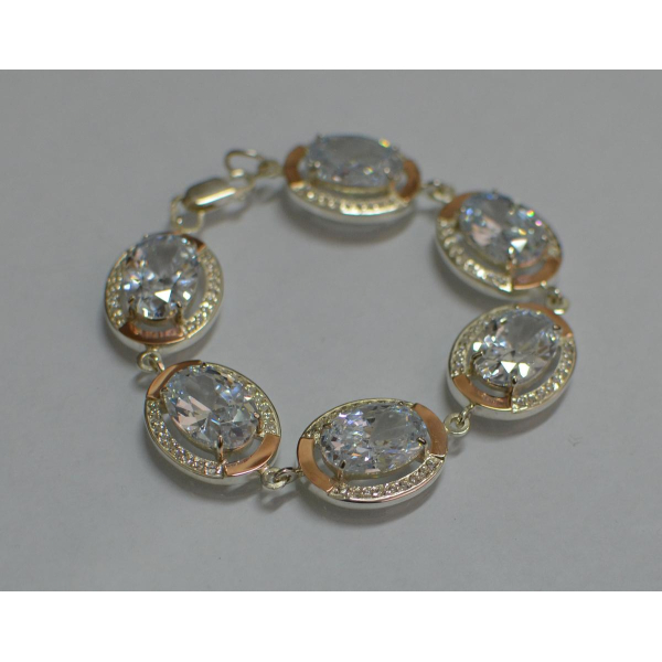 Серебряный браслет с золотом (Бр21)