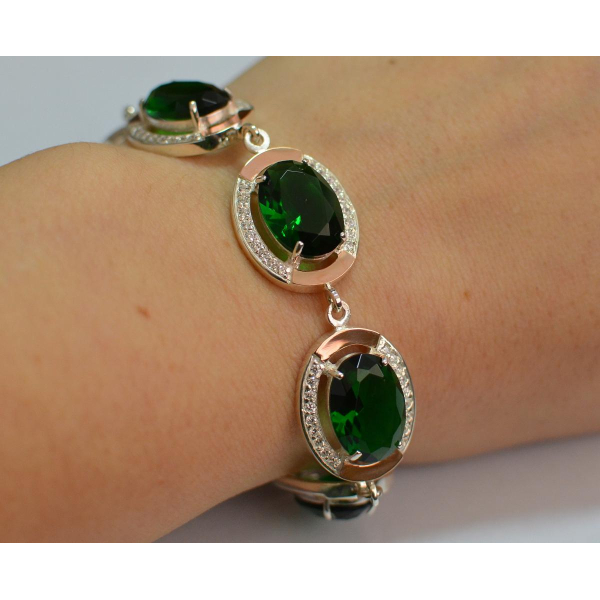 Серебряный браслет с золотом (Бр21)