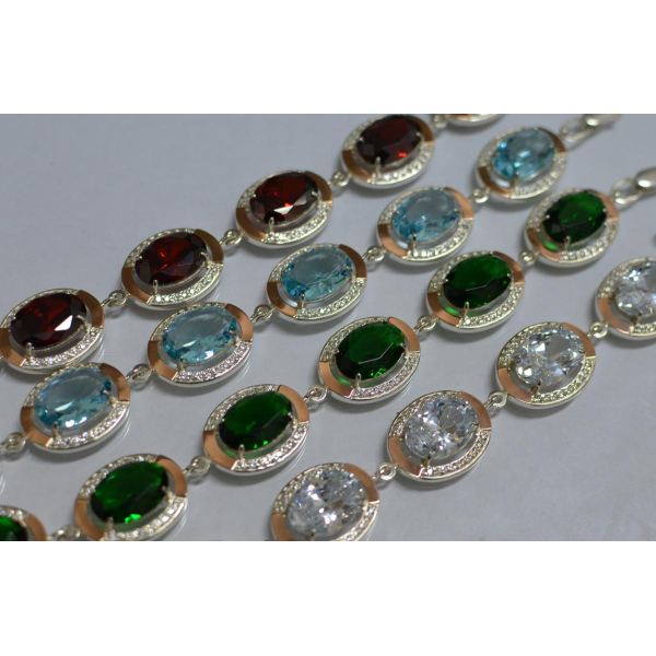 Серебряный браслет с золотом (Бр21)