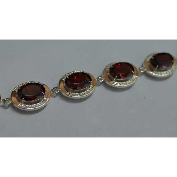 Серебряный браслет с золотом (Бр21)