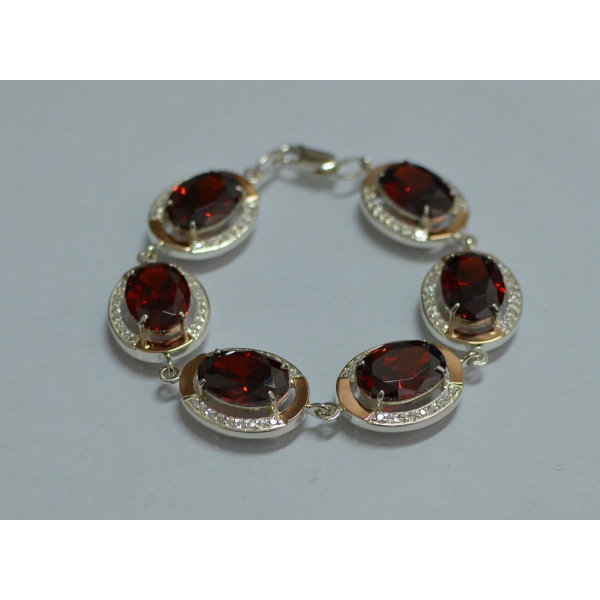 Серебряный браслет с золотом (Бр21)