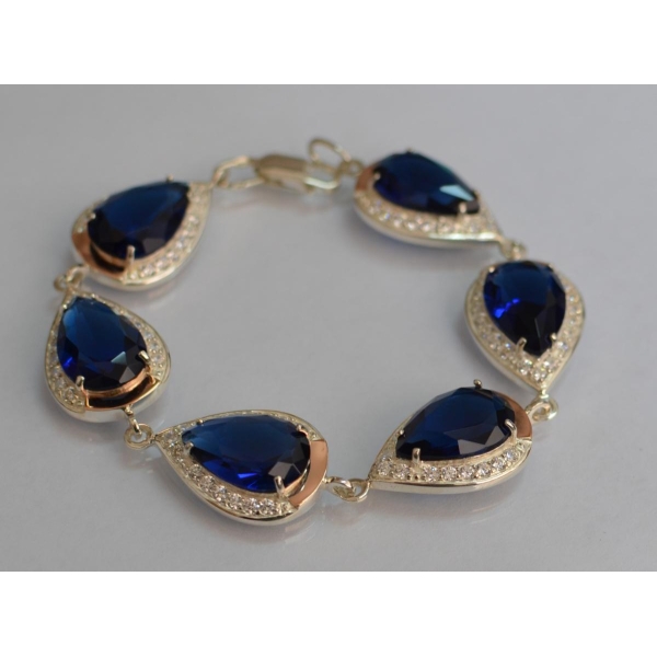 Браслет из серебра с золотом (Бр22)