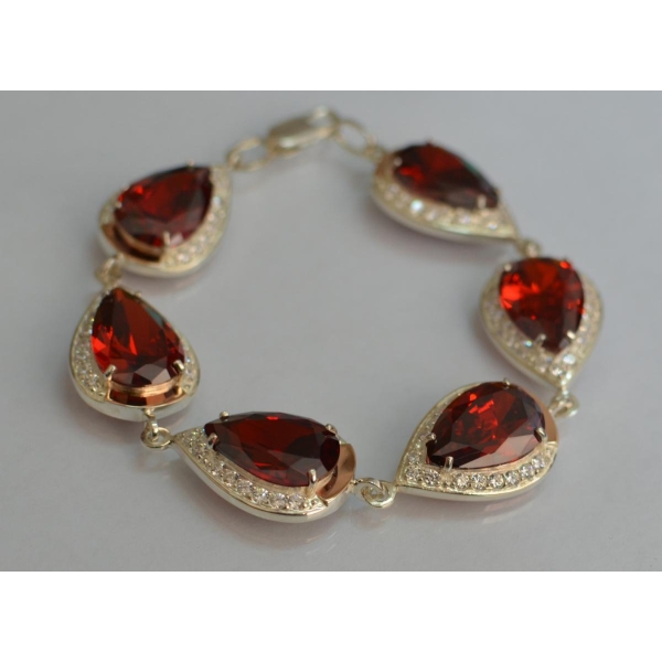 Браслет из серебра с золотом (Бр22)