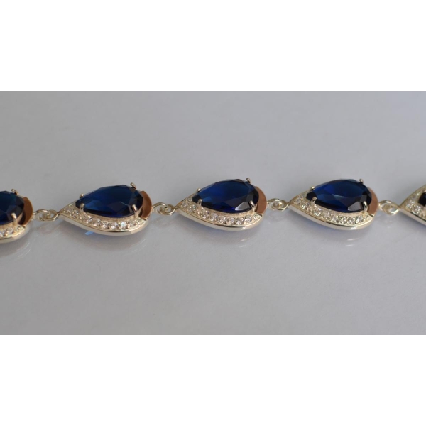 Браслет из серебра с золотом (Бр22)