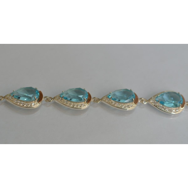 Браслет из серебра с золотом (Бр22)