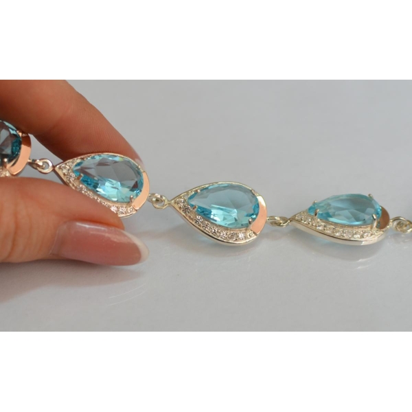 Браслет из серебра с золотом (Бр22)