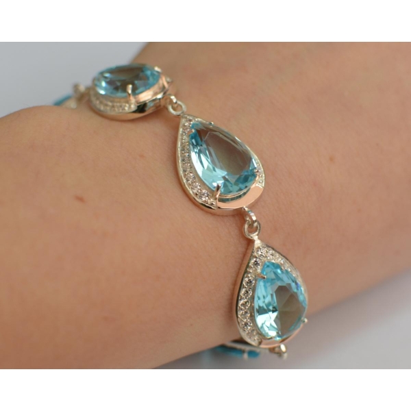 Браслет из серебра с золотом (Бр22)