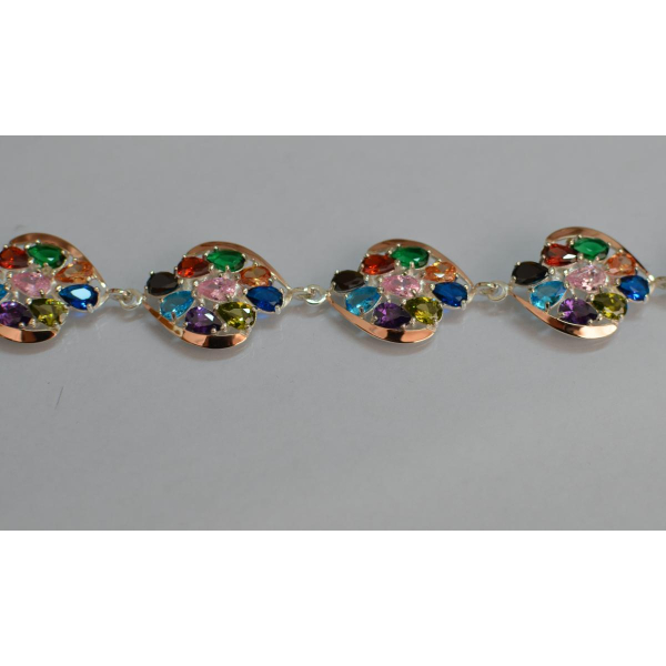 Серебряный браслет с золотом (Бр23)