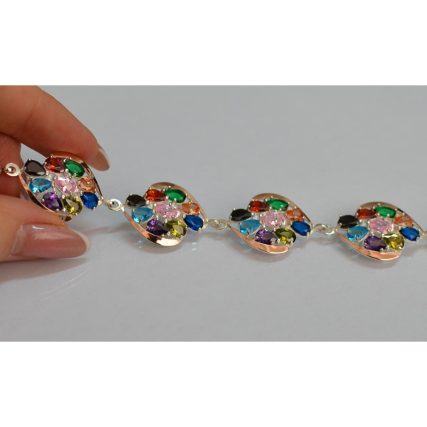 Серебряный браслет с золотом (Бр23)