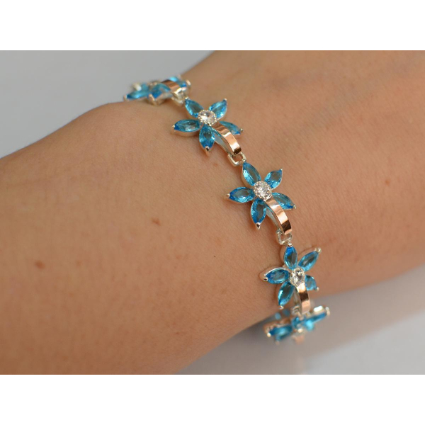 Серебряный браслет с напайками из золота (Бр3)