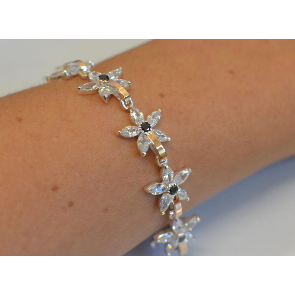 Серебряный браслет с напайками из золота (Бр3)