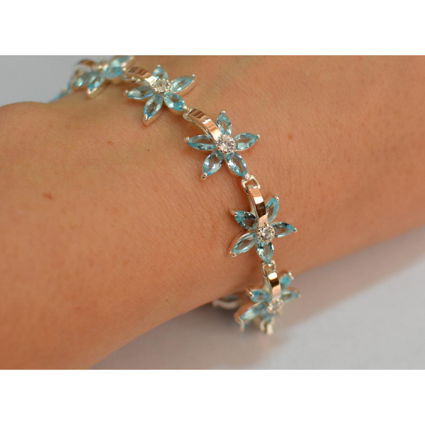 Серебряный браслет с напайками из золота (Бр3)