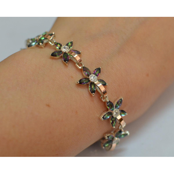 Серебряный браслет с напайками из золота (Бр3)