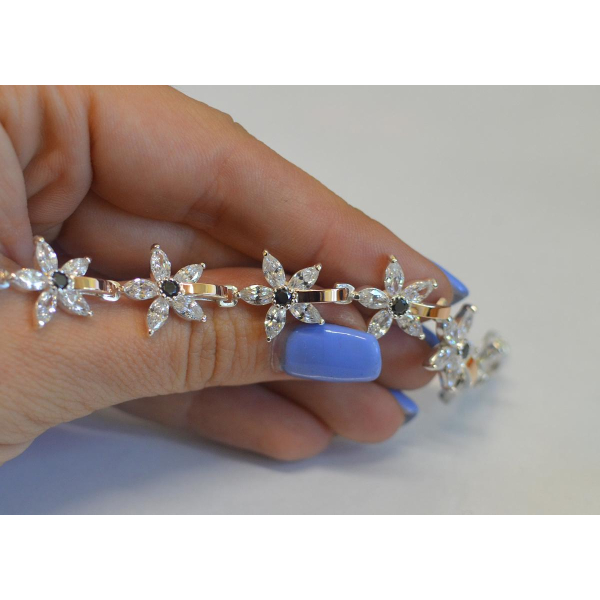 Серебряный браслет с напайками из золота (Бр3)