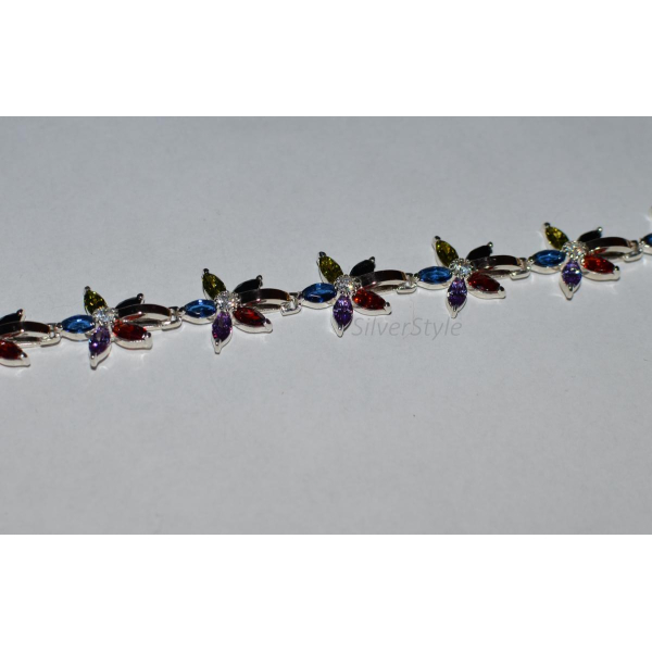 Серебряный браслет с напайками из золота (Бр3)