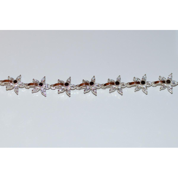 Серебряный браслет с напайками из золота (Бр3)