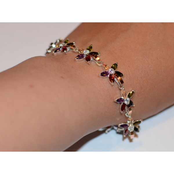 Серебряный браслет с напайками из золота (Бр3)