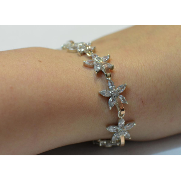 Серебряный браслет с напайками из золота (Бр3)