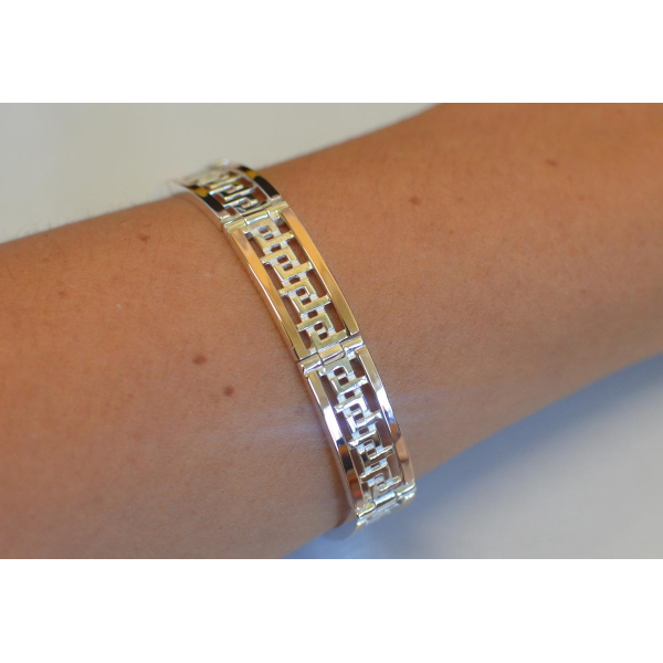 Серебряный браслет с пластинами из золота (Бр4)