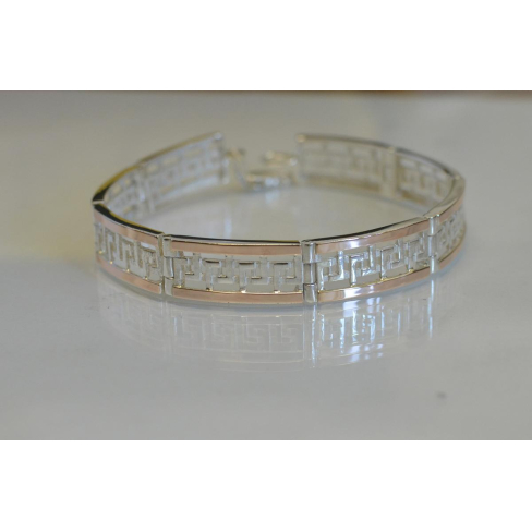 Серебряный браслет с пластинами из золота