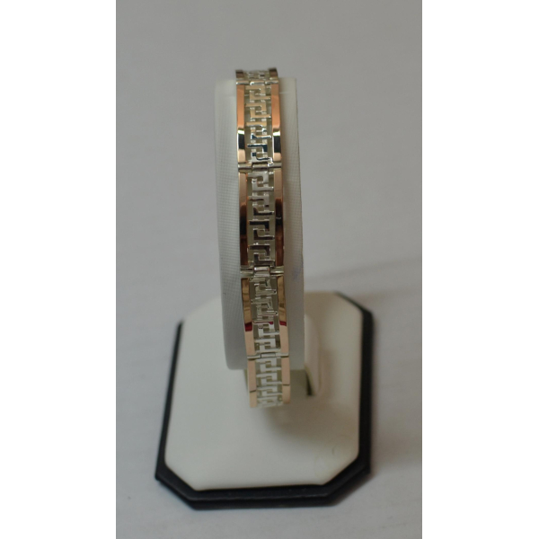 Серебряный браслет с пластинами из золота (Бр4)