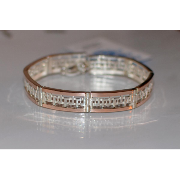 Серебряный браслет с пластинами из золота (Бр4)