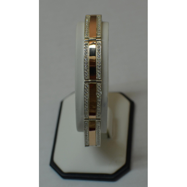 Серебряный браслет с пластинами из золота (Бр5)