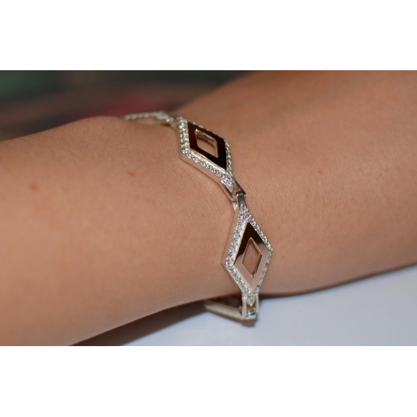 Серебряный браслет с напайками из золота (Бр6)