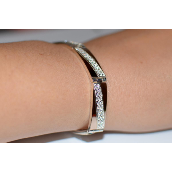 Серебряный браслет со вставками из золота (Бр7)