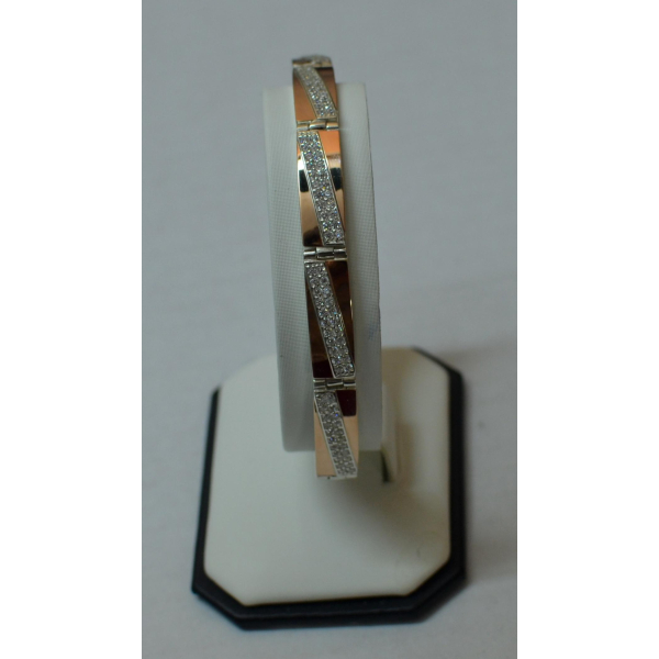 Серебряный браслет со вставками из золота (Бр7)