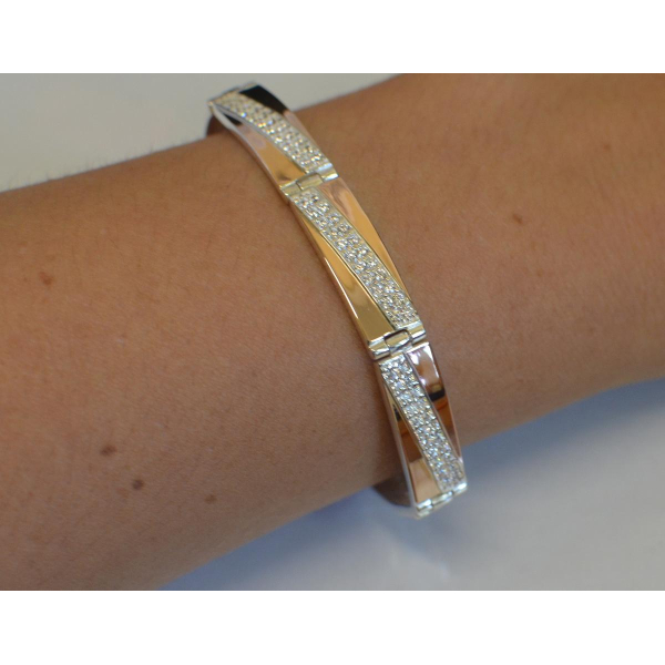 Серебряный браслет со вставками из золота (Бр7)