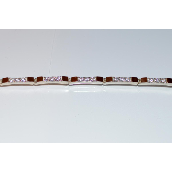 Серебряный браслет со вставками из золота (Бр8)