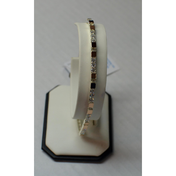 Серебряный браслет со вставками из золота (Бр8)