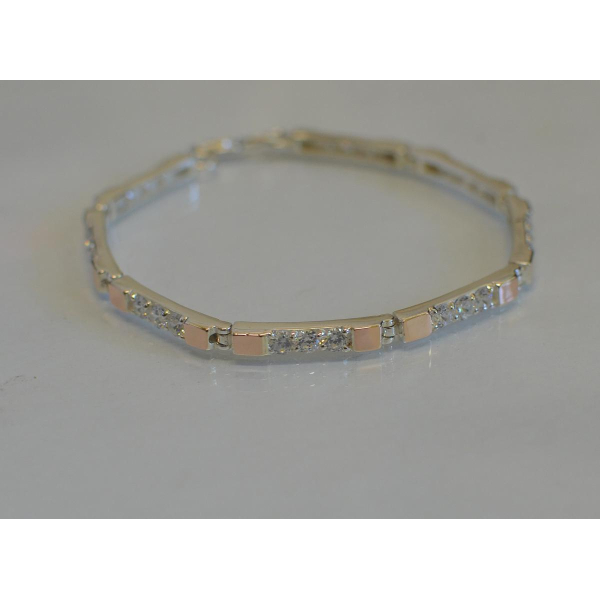 Серебряный браслет со вставками из золота (Бр8)