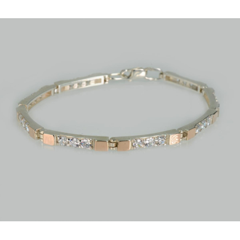 Серебряный браслет со вставками из золота