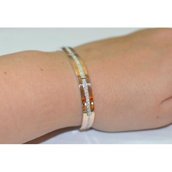 Серебряный браслет с накладками из золота (Бр9)