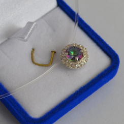 Серебряная подвеска на леске