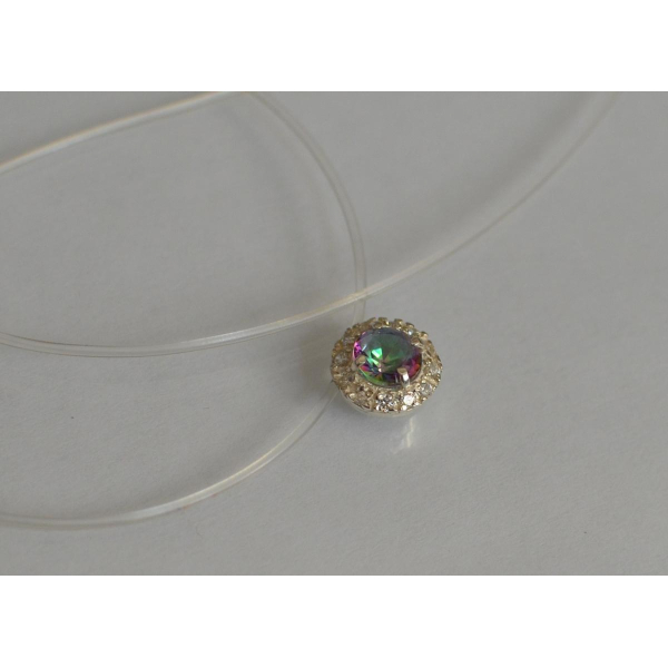 Серебряная подвеска на леске (Круг в камнях)