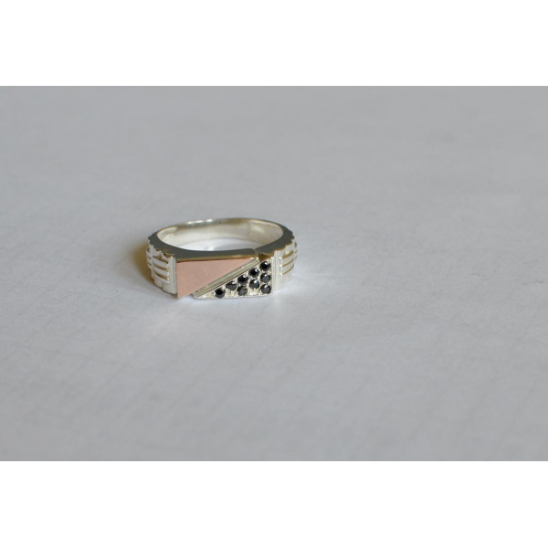 Серебряная печатка с пластинами из золота (М 1)