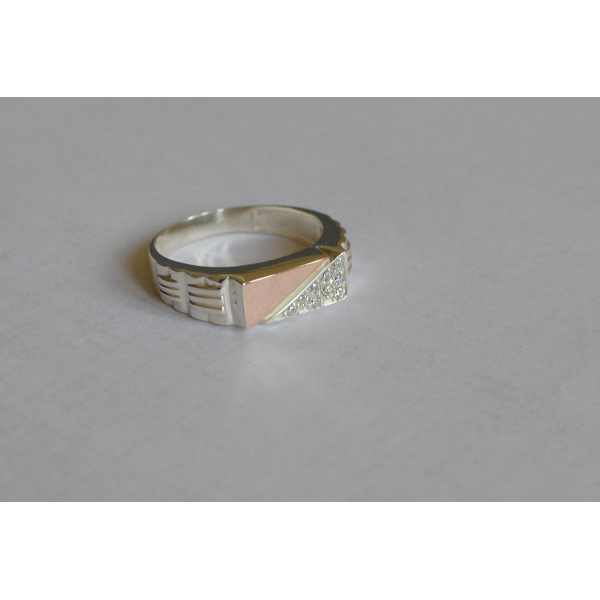 Серебряная печатка с пластинами из золота (М 1)