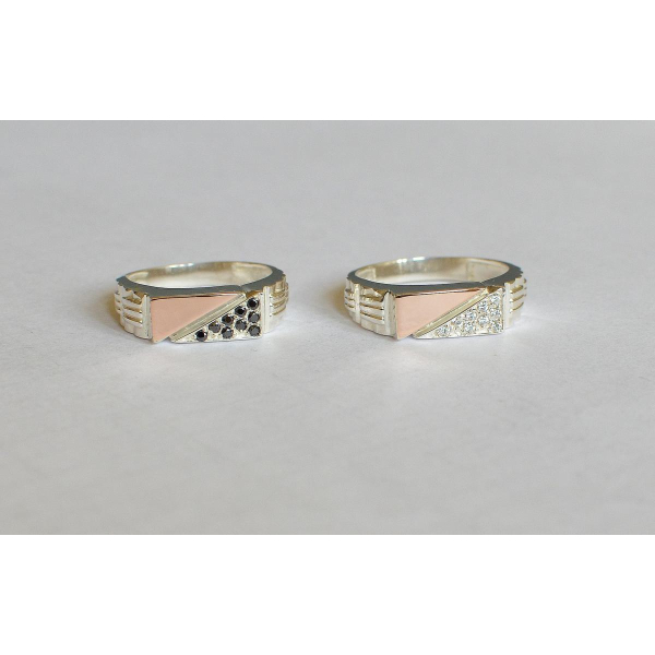 Серебряная печатка с пластинами из золота (М 1)