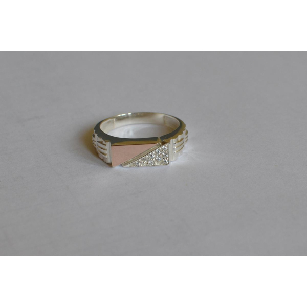 Серебряная печатка с пластинами из золота (М 1)