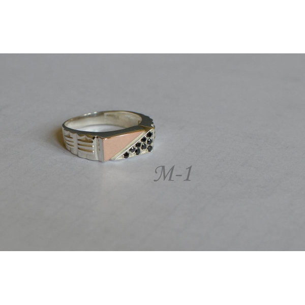 Серебряная печатка с пластинами из золота (М 1)