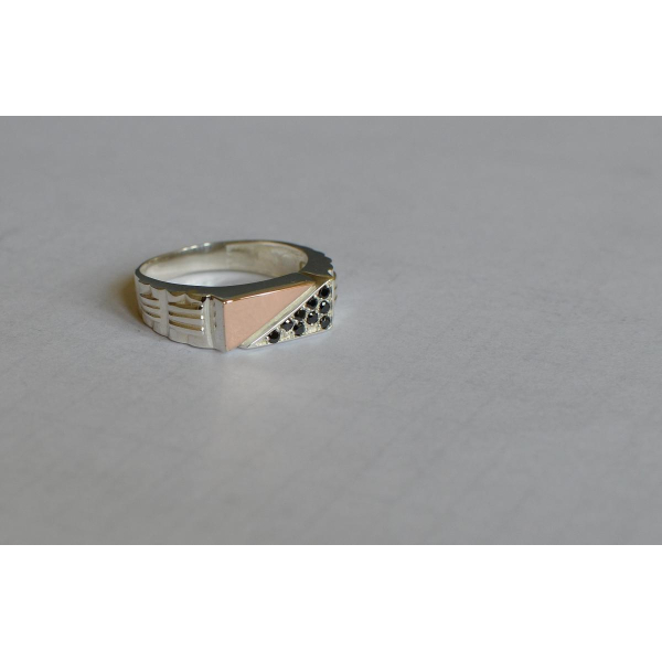 Серебряная печатка с пластинами из золота (М 1)