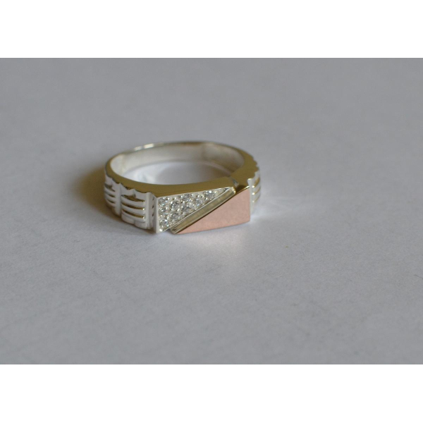 Серебряная печатка с пластинами из золота (М 1)