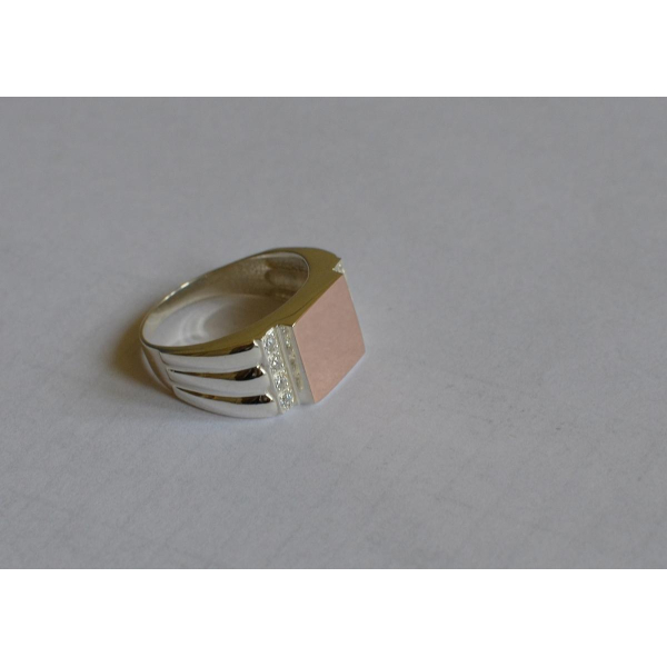 Серебряная печатка с золотыми пластинами (М 3)